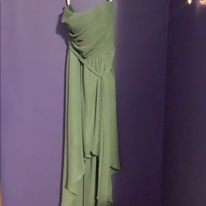 Bridesmaid dress, prom dress, strapless green.